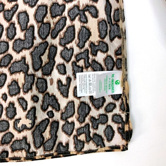 J. Crew Leopard Print Cotton Long Sleeve Ruffle Trim Blouse Sz S - Picture 11 of 16